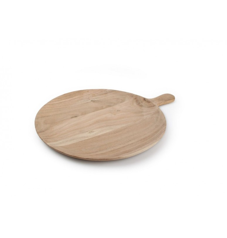 Planche à Pizza En Bois De Hêtre - Diamètre 300 Mm, Rainures De Découpe Pour 6 Parts - Pour Service Et Présentation